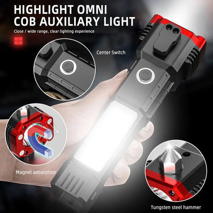 Multifunctional Hammer Torch with cutter and power bank